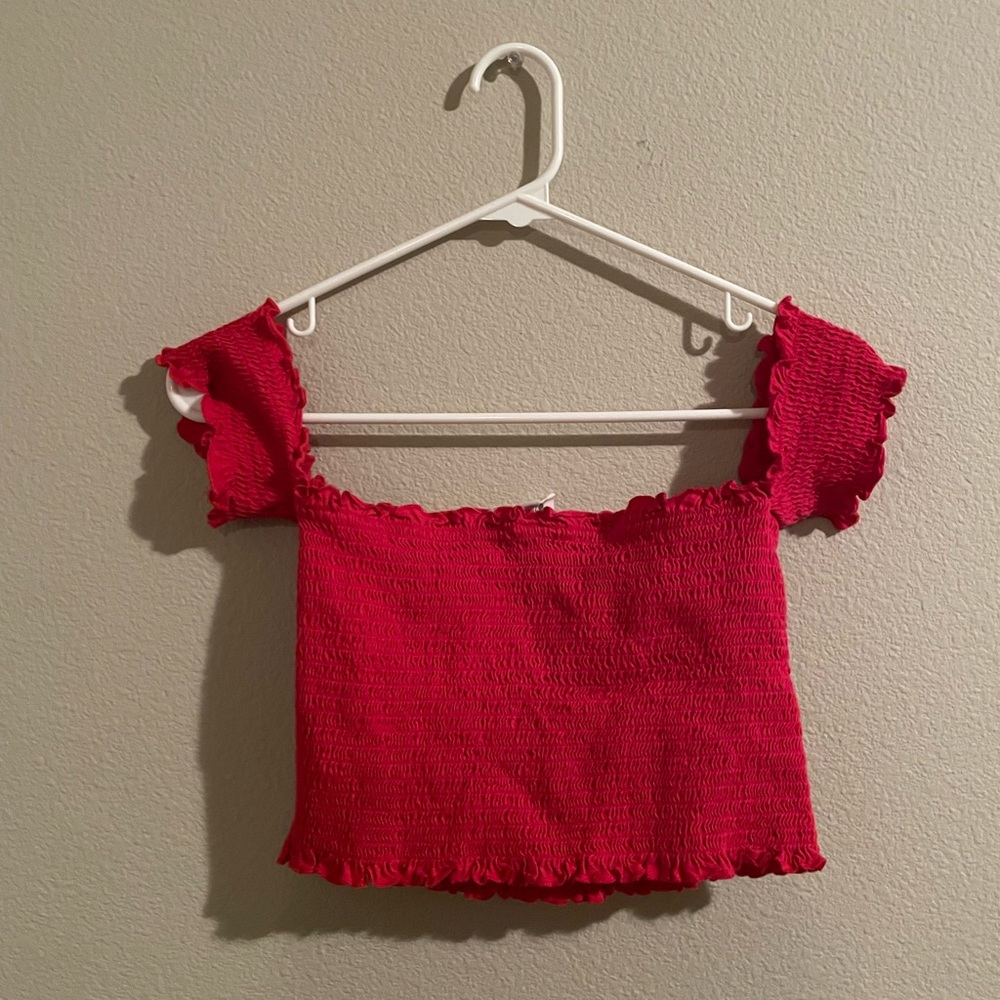 Red off the shoulder top